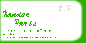 nandor paris business card